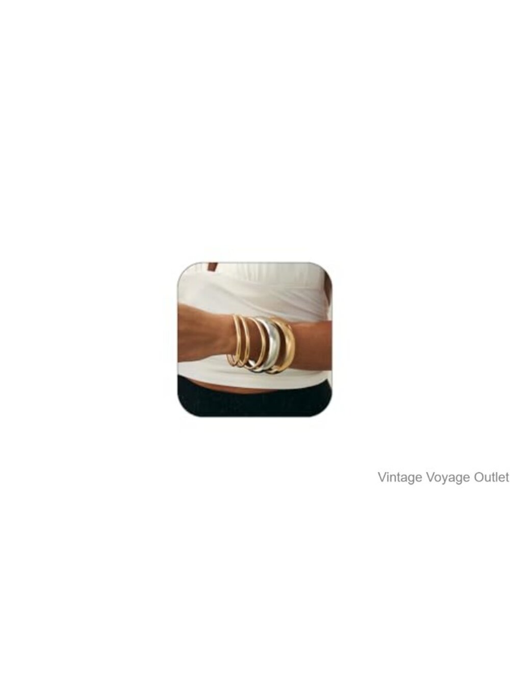 Chunky Gold Bangle Bracelet Set Stackable Minimalist Cuff
